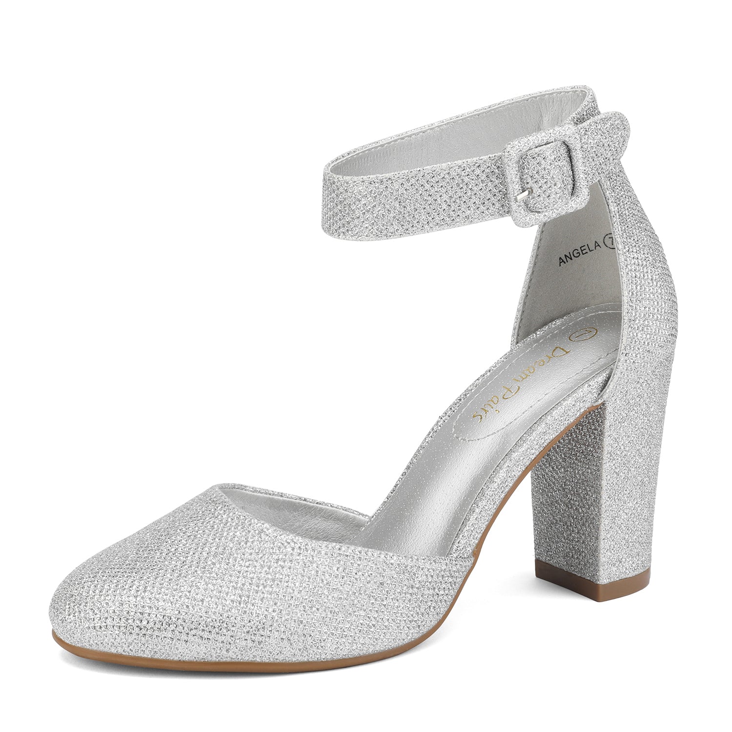 Round Toe Chunky Heel Pumps