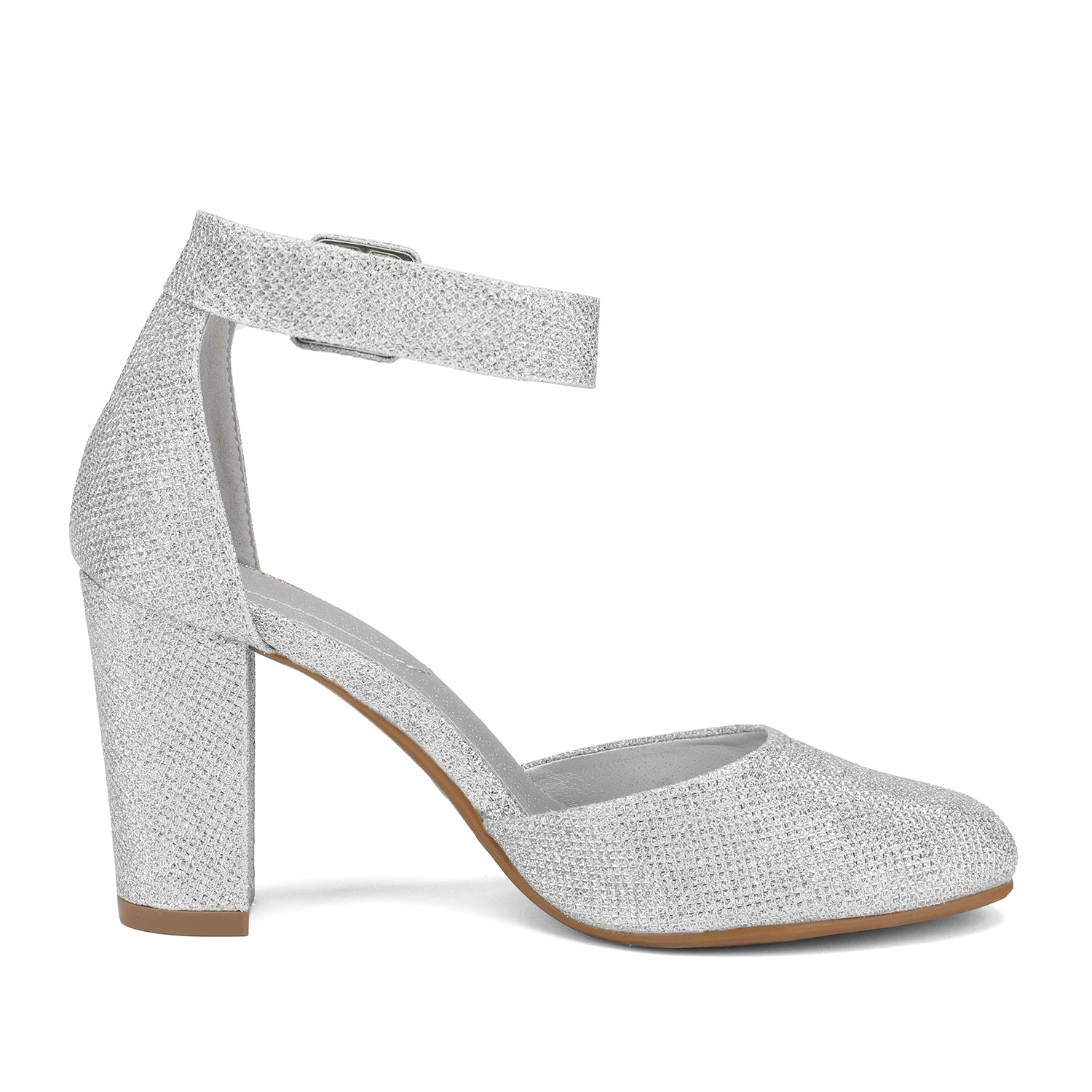 Round Toe Chunky Heel Pumps