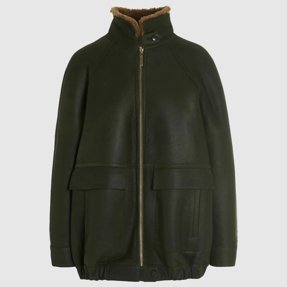 Alberta Ferretti Aviator-Style Leather Jacket