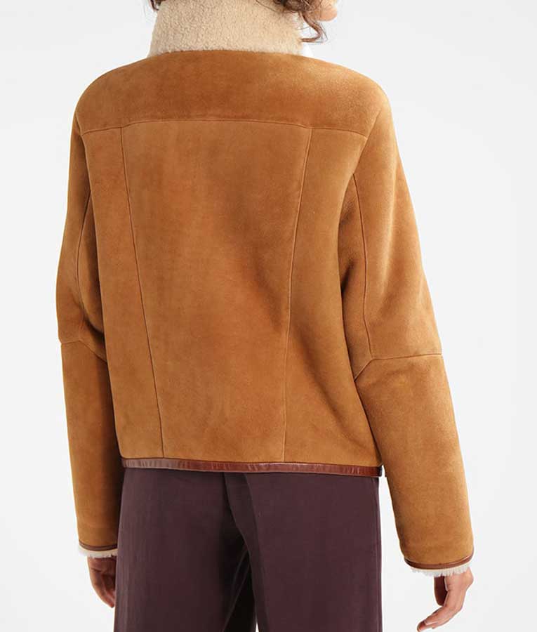 Alicia Brown Suede Leather Jacket