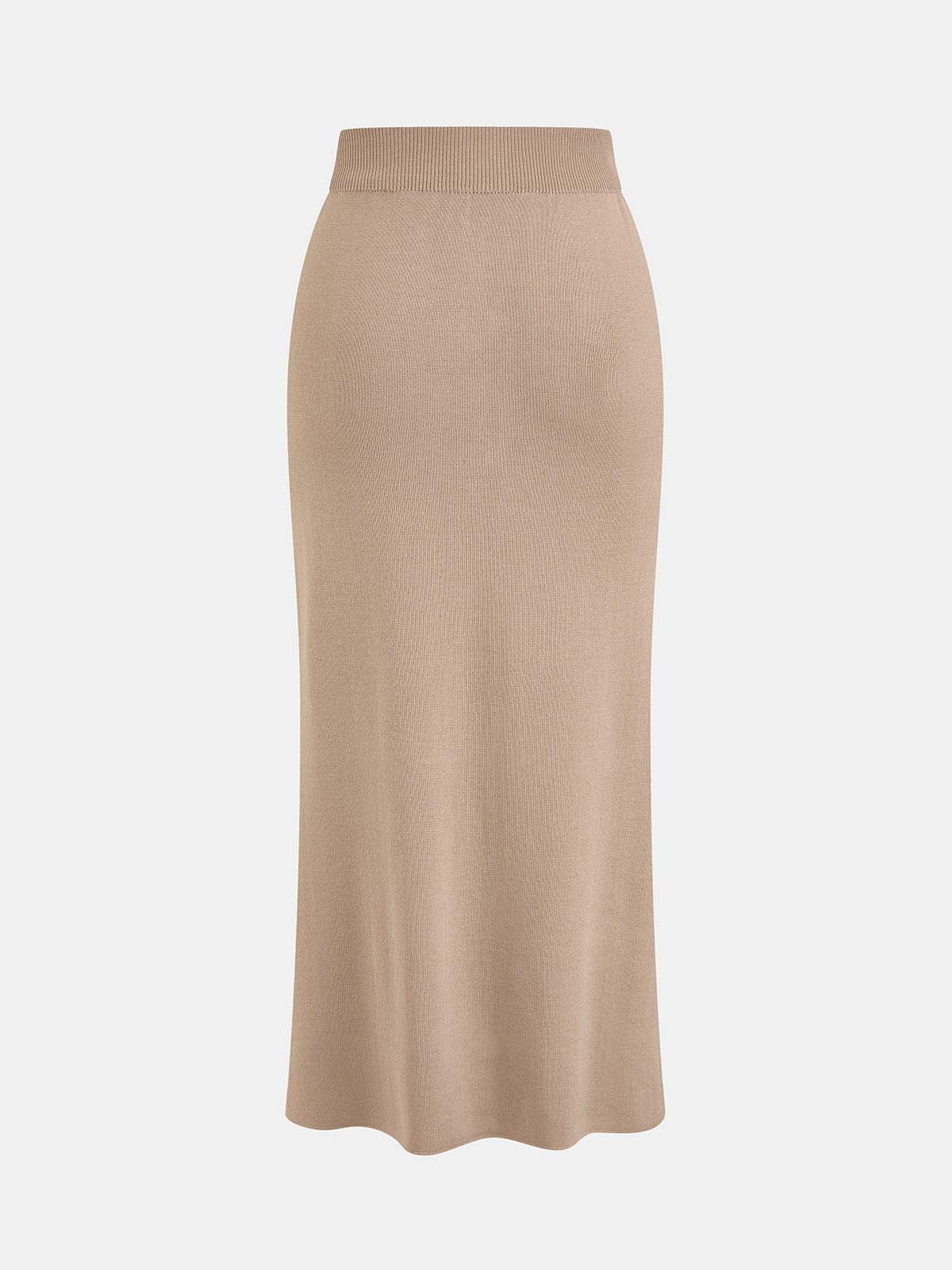Metal Button Knit Cardigan & Midi Skirt Set
