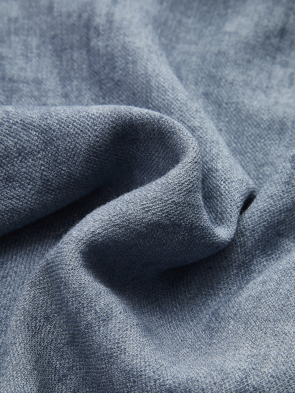Ruffled Placket Bell Cuff Denim Shirt