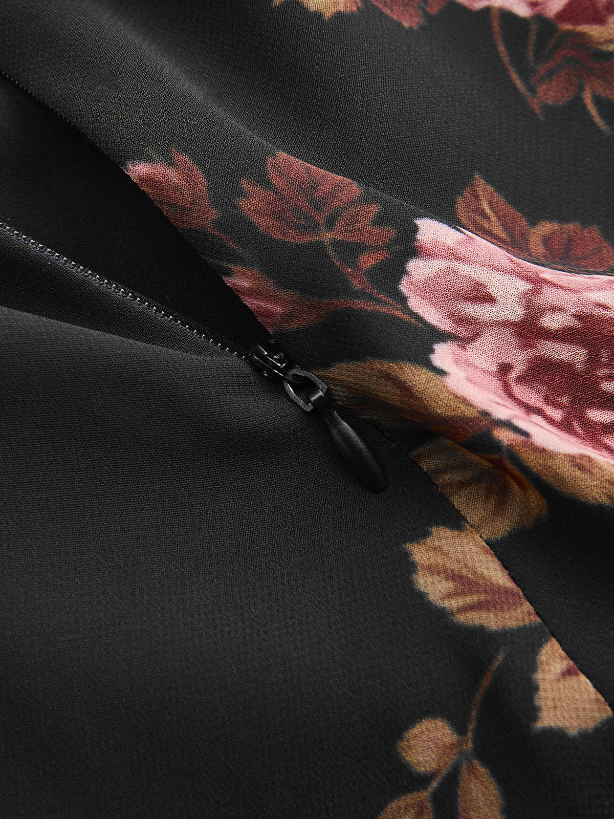 Rose Print Chiffon Maxi Skirt