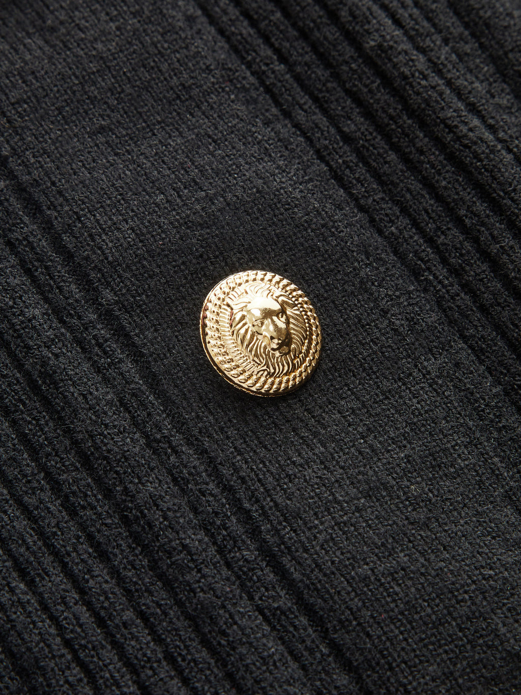 Sheer Sleeve Metal Button Ribbed Knit Cardigan