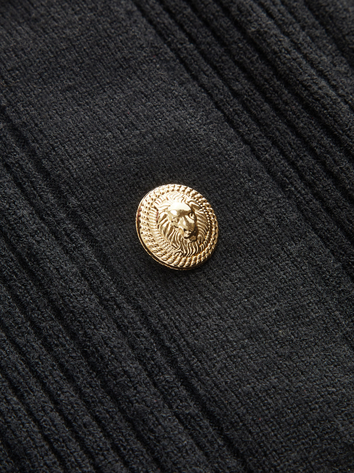 Sheer Sleeve Metal Button Ribbed Knit Cardigan