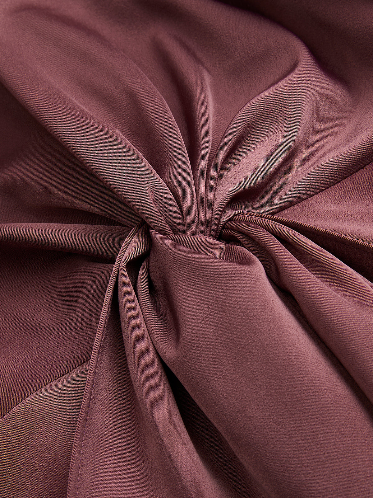 Knot Detail Faux Fur Cuff Satin Blouse