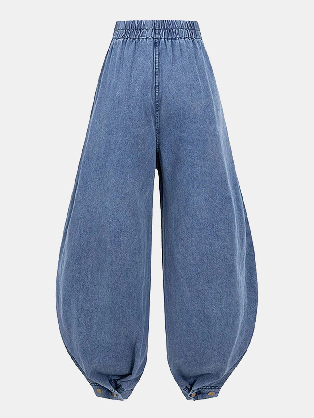 High-Waisted Balloon-Leg Denim Pants