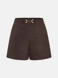 Horsebit Buckle Tweed Shorts