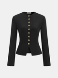 Metal Button Fitted Blazer