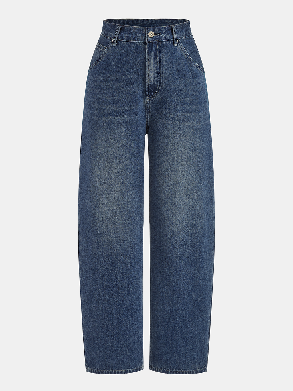 Mid-Waist Curved-Leg Jeans