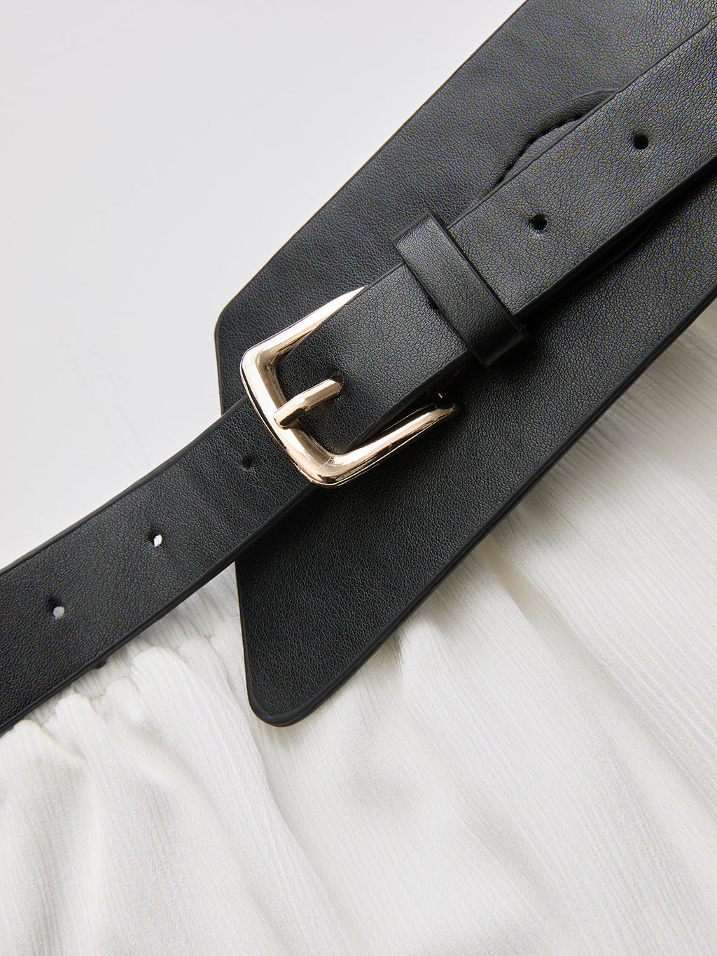 Faux Leather Waistband Jogger Pants