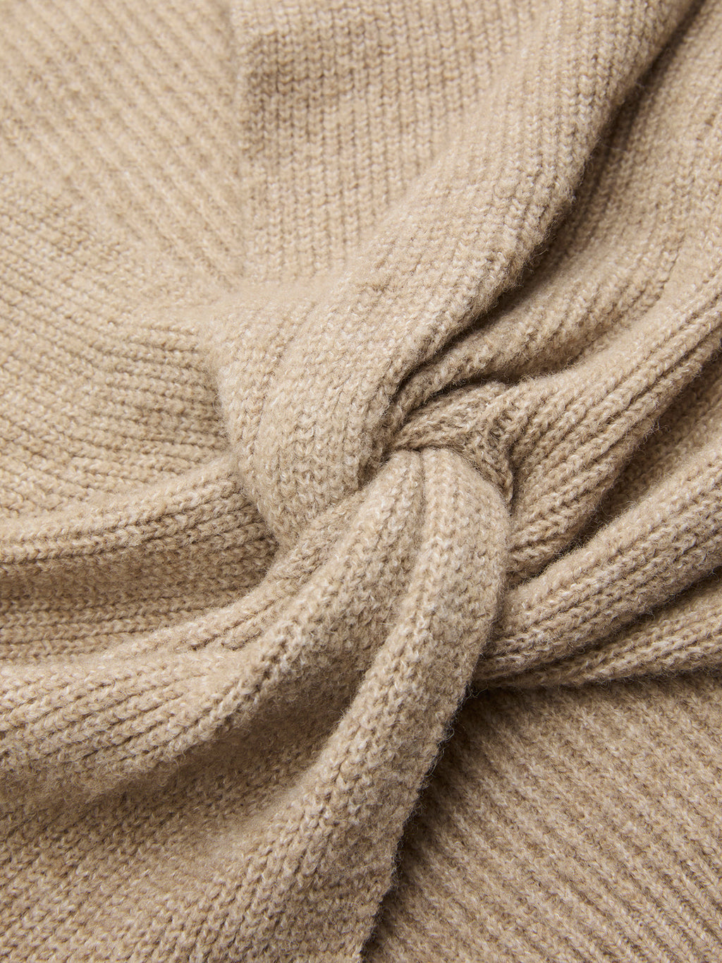 Wool-Blend Ribbed Back-Knot Sleeveless Top