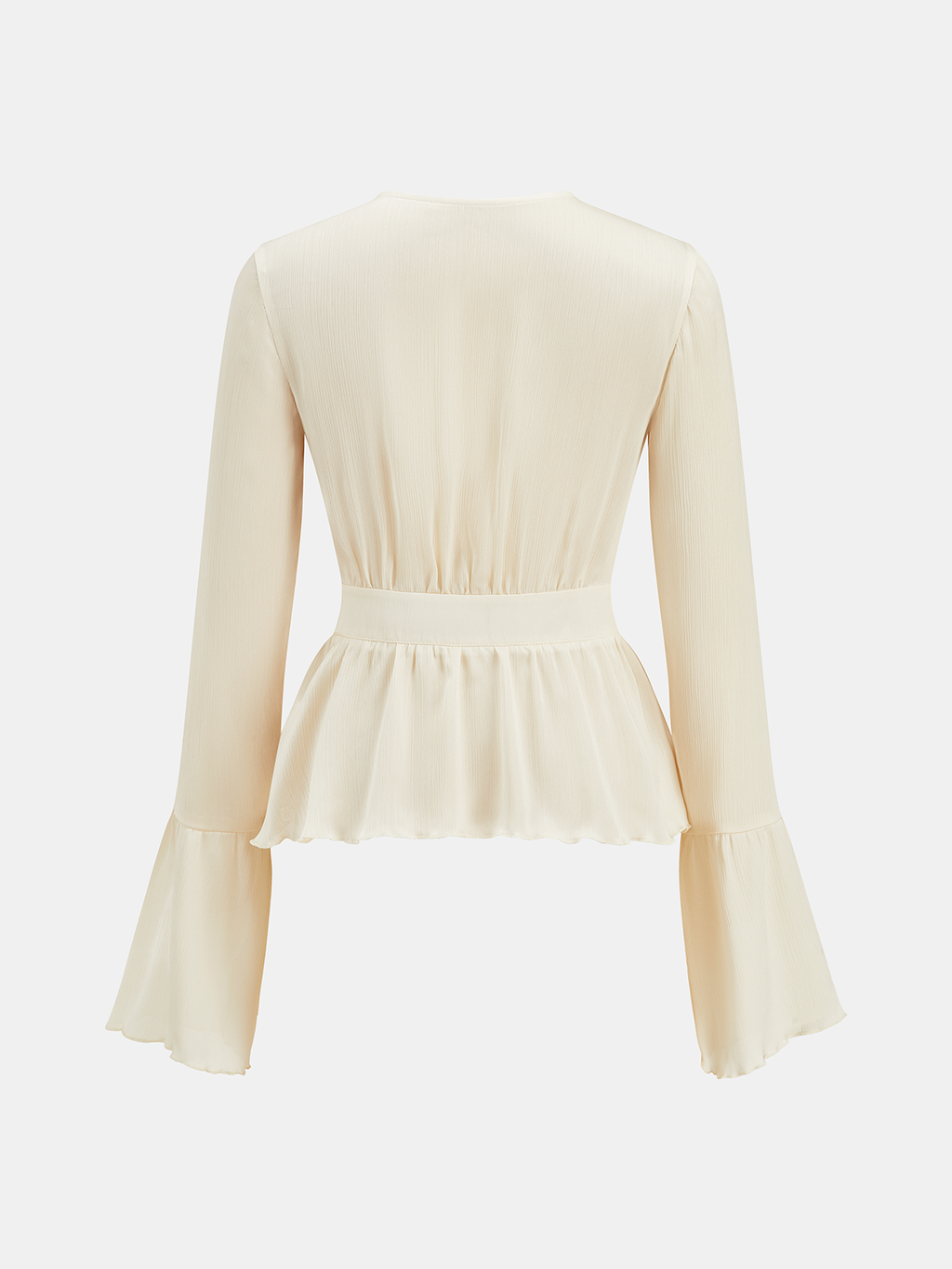 Semi-Sheer Textured Peplum Blouse