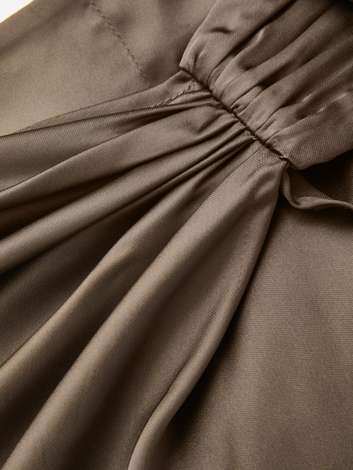 Satin Wrap-Tie Midi Skirt