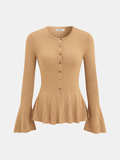Bell Sleeve Peplum Sparkle Knit Cardigan