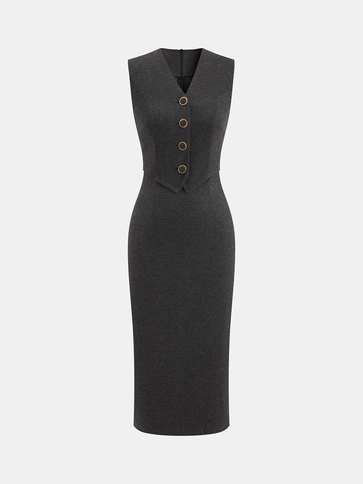 2 in 1 Waistcoat Sleeveless Bodycon Dress