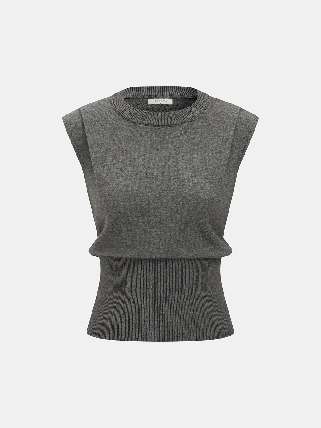 Cinched Waist Crew Neck Sleeveless Sweater Vest