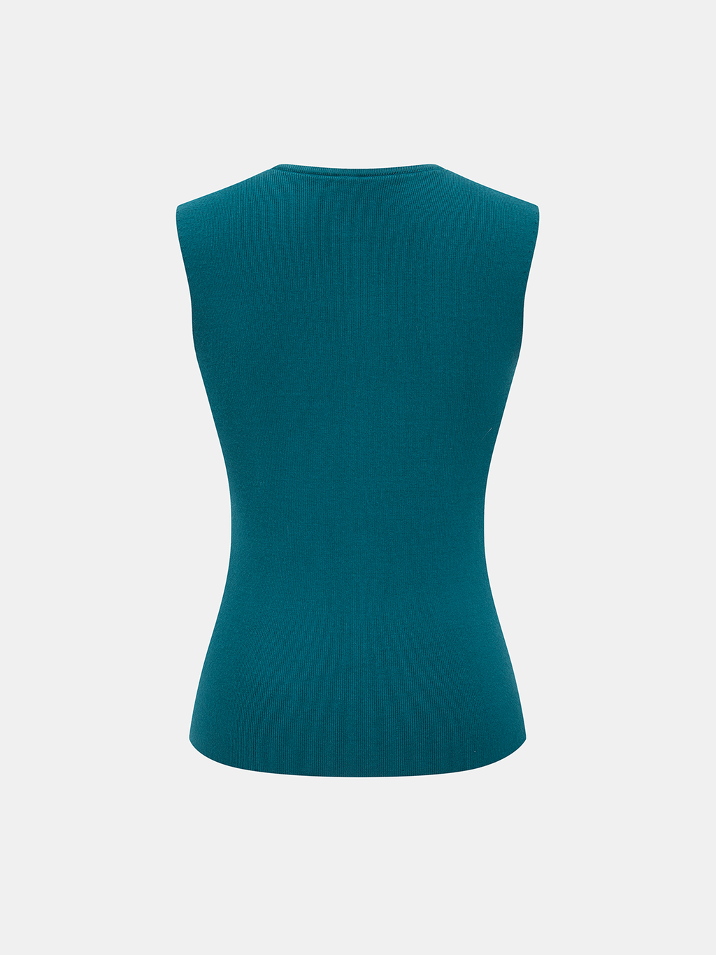 Button-Front Sleeveless Ribbed Knit Vest