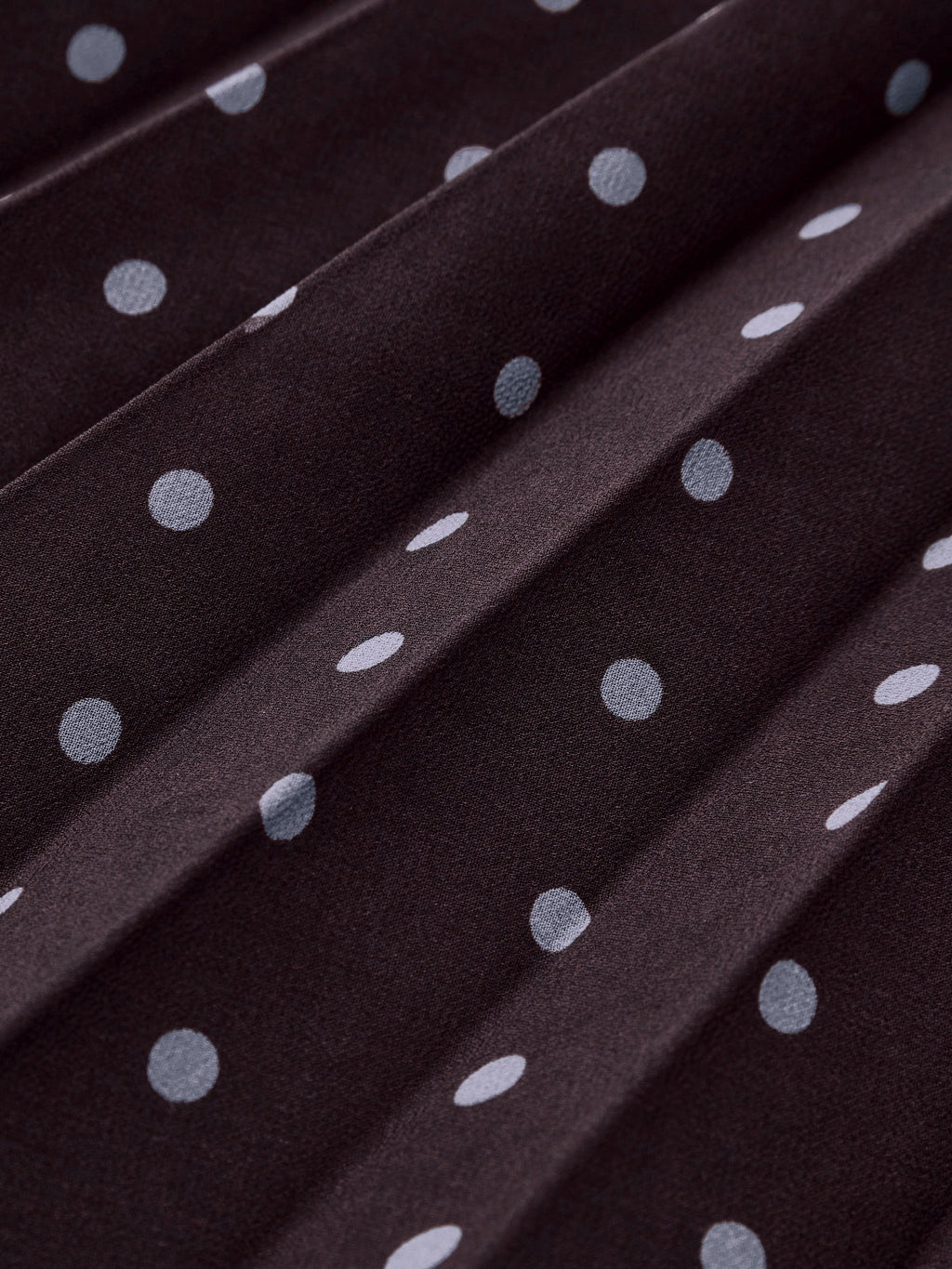 Tie-Neck Pleated Polka Dot Chiffon Maxi Dress