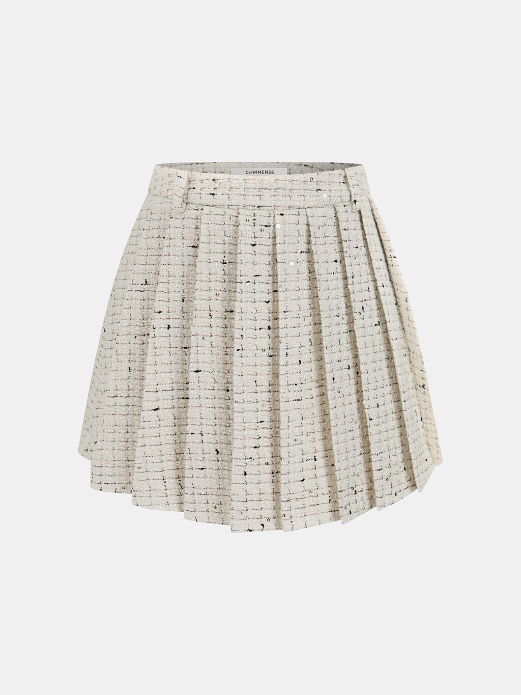 Tweed Pleated Mini Skirt