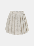 Tweed Pleated Mini Skirt