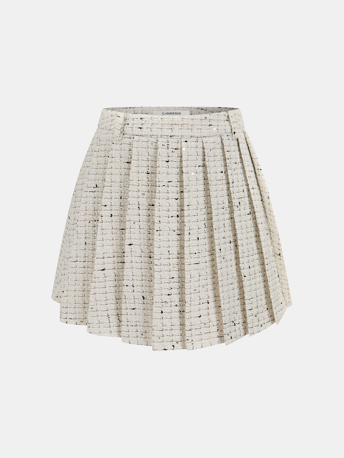 Tweed Pleated Mini Skirt