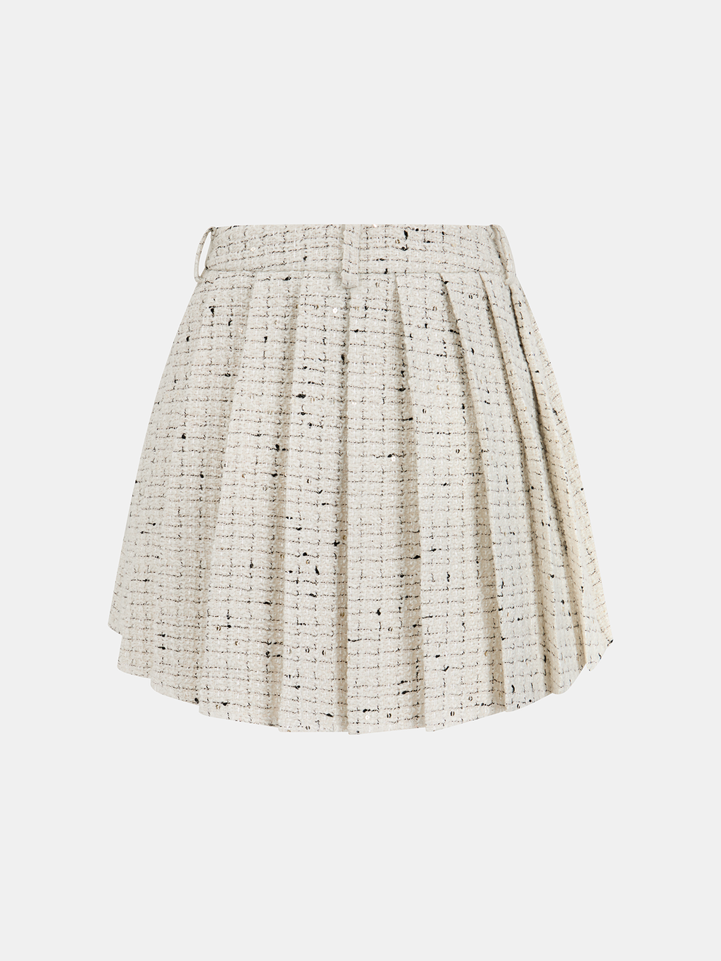 Tweed Pleated Mini Skirt