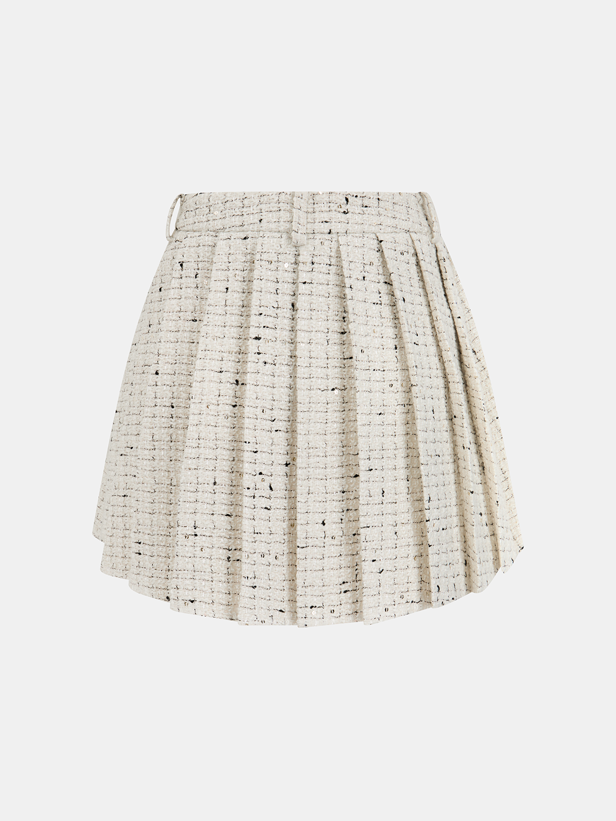 Tweed Pleated Mini Skirt