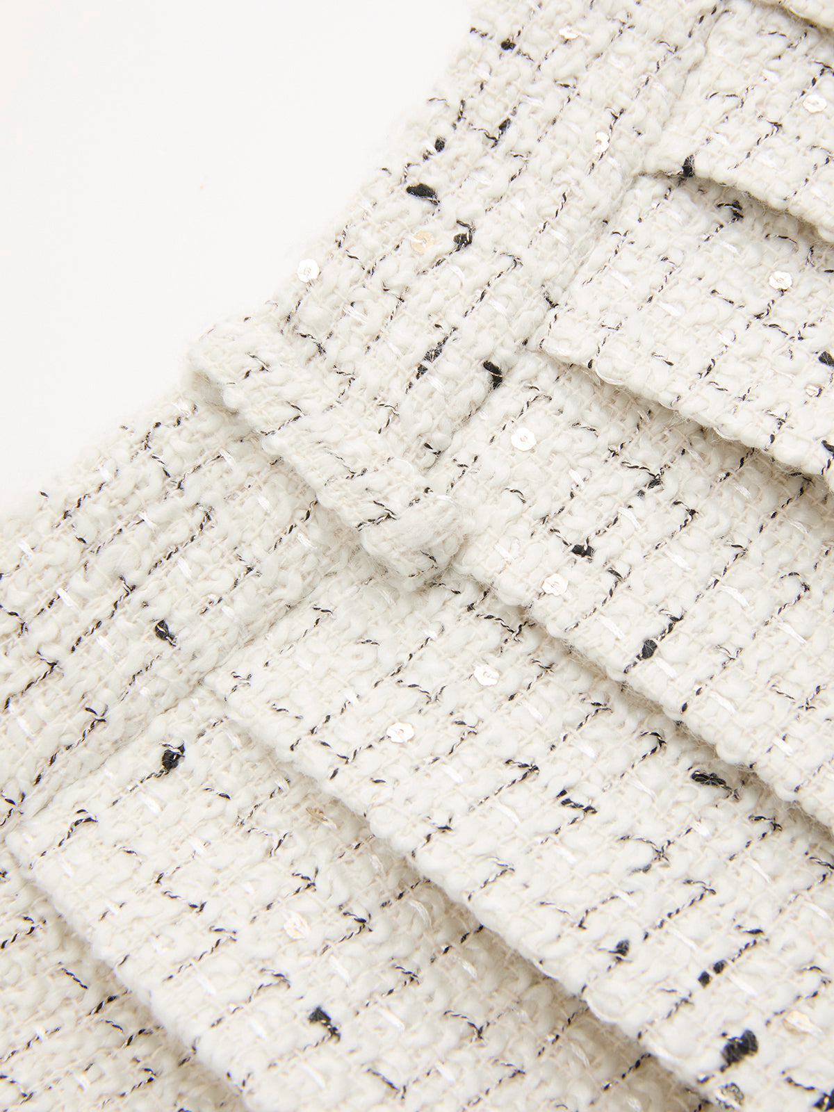 Tweed Pleated Mini Skirt