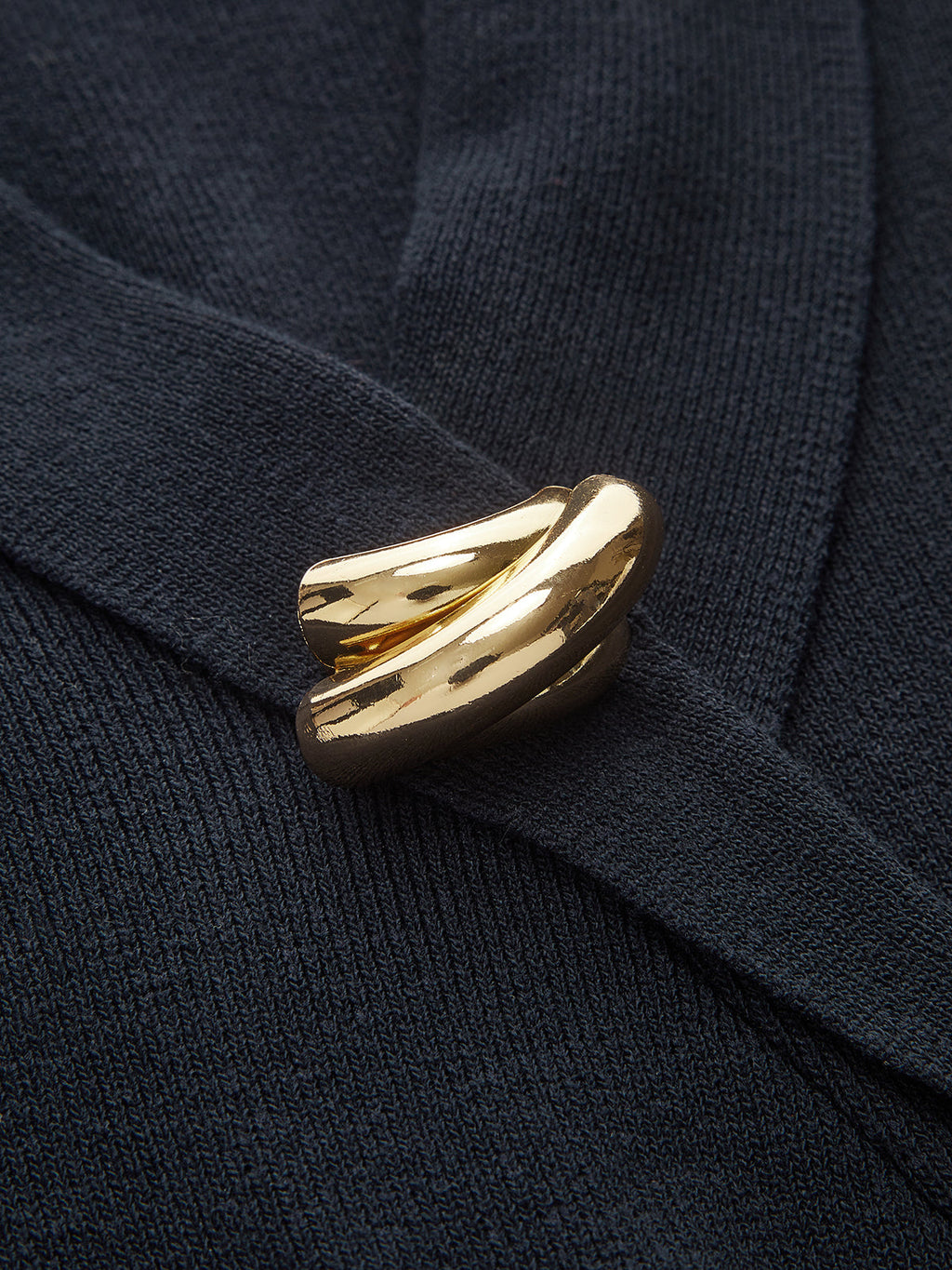 Metal Detail Knit Wrap Vest
