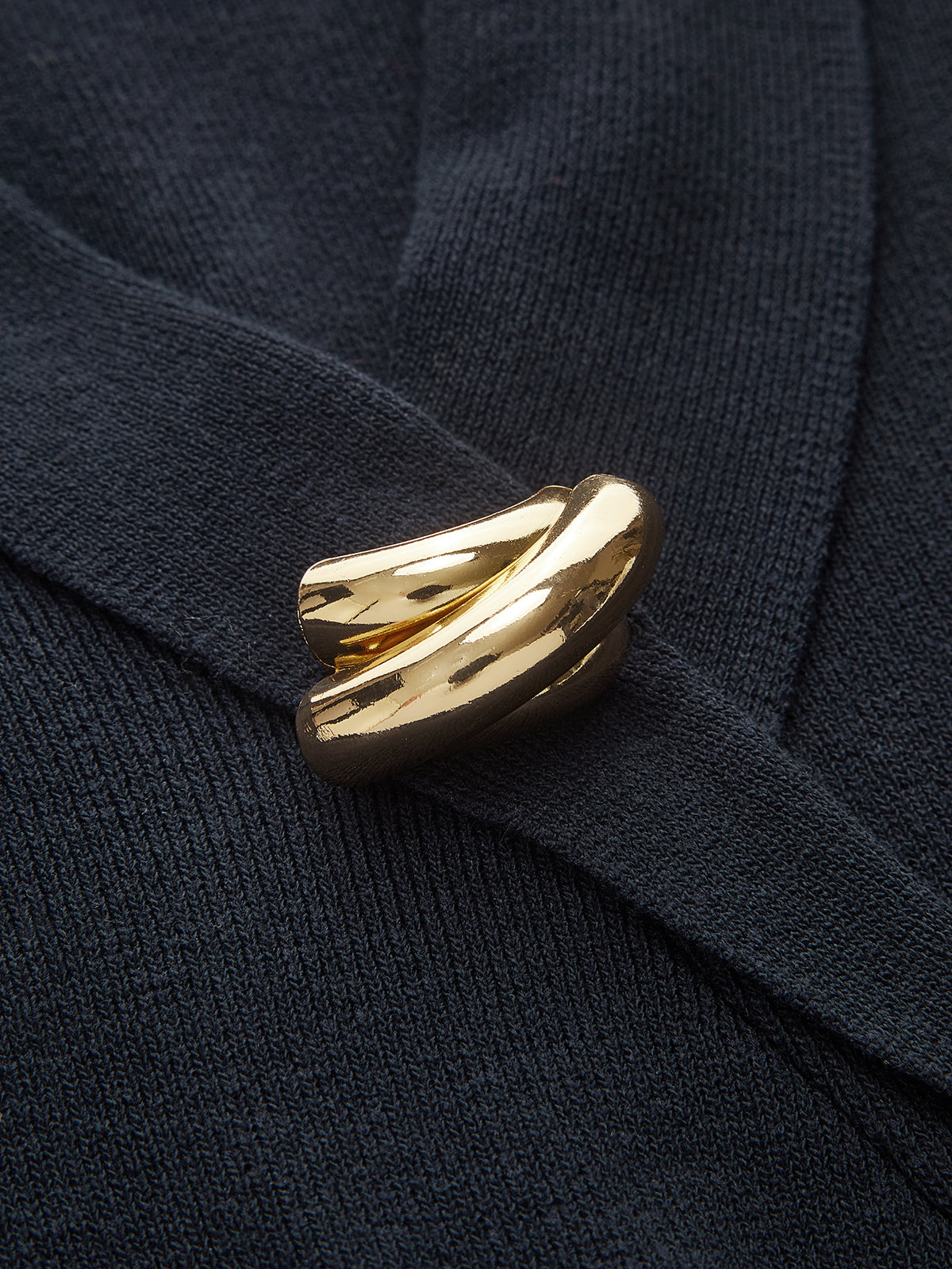 Metal Detail Knit Wrap Vest