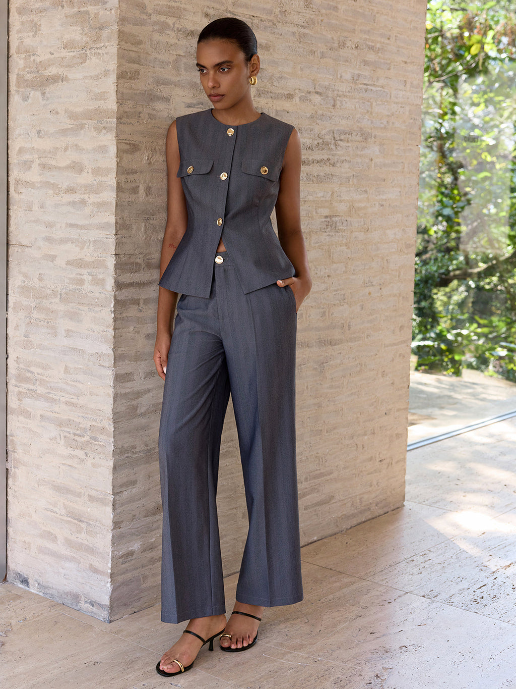 High-Waisted Wide-Leg Pants