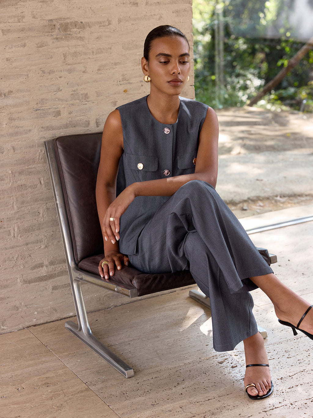 High-Waisted Wide-Leg Pants