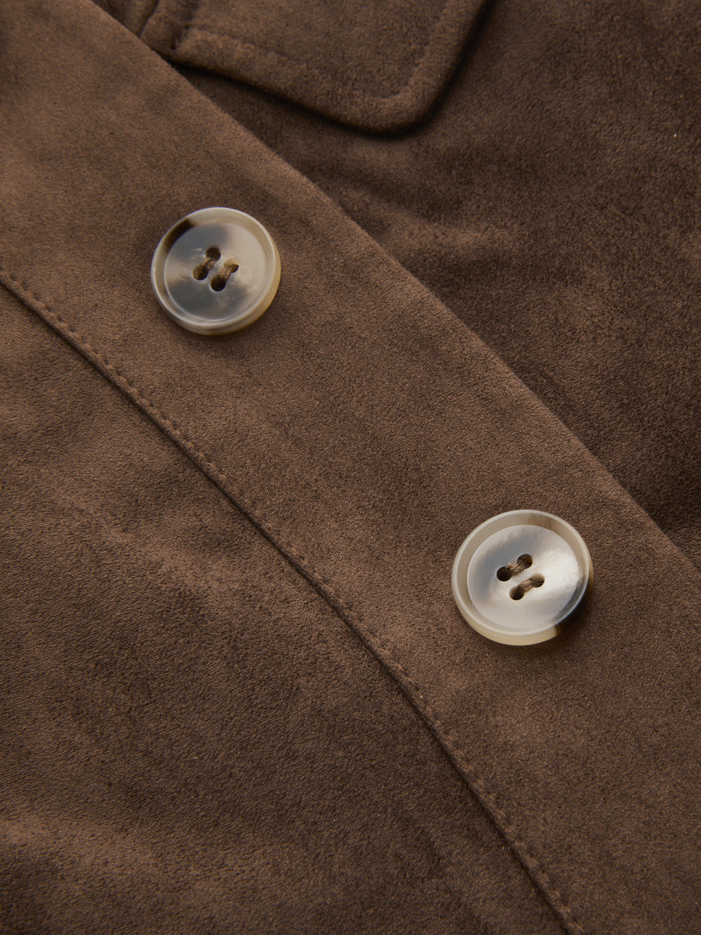 Button Detail Suede Effect Midi Skirt
