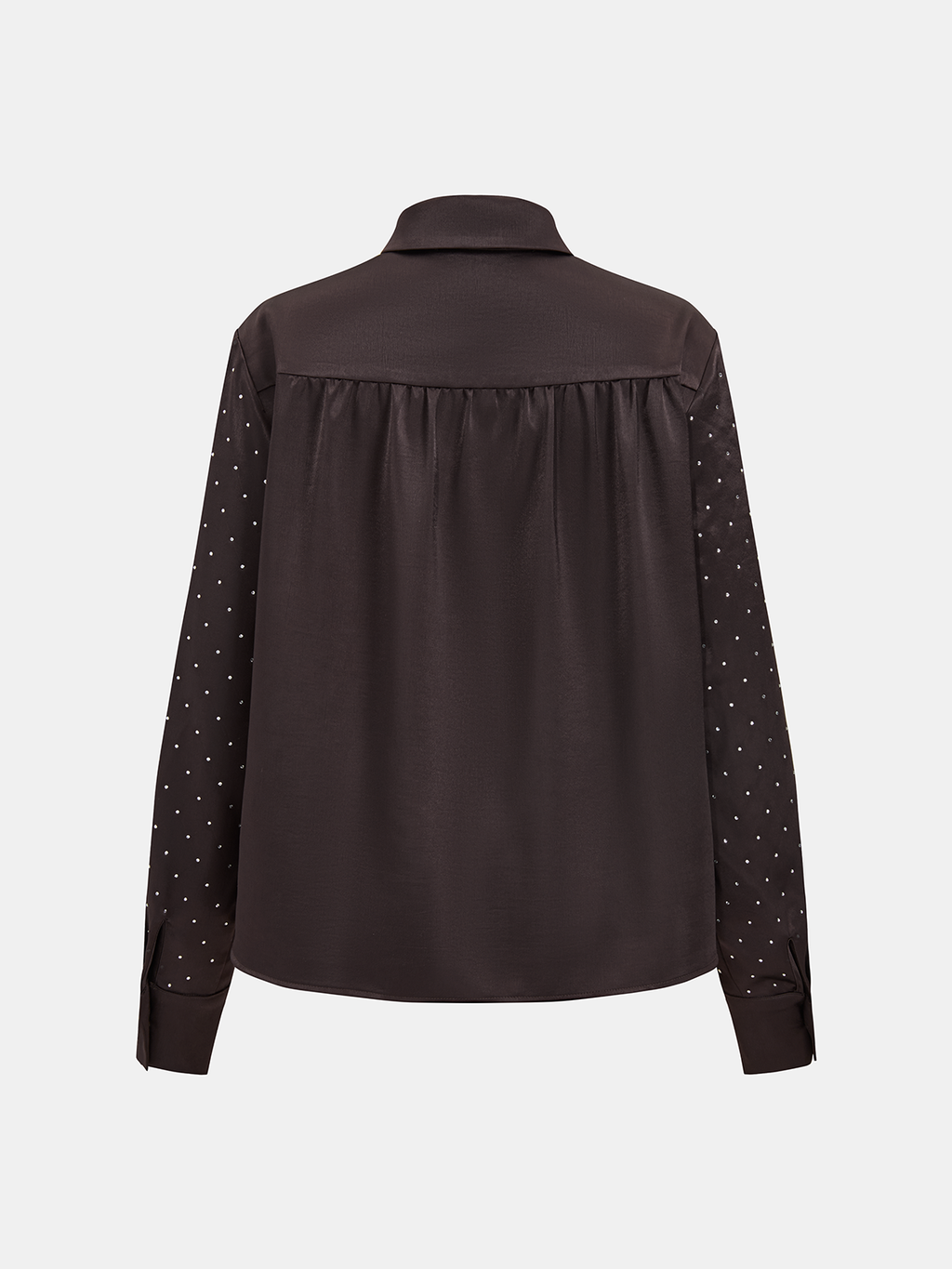 Satin Polka-Dot Knot-Front Shirt