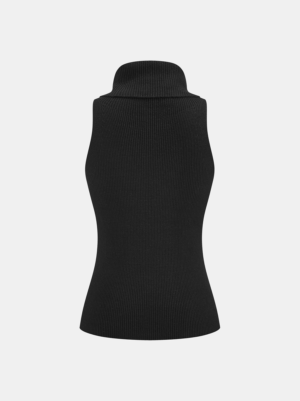 Ribbed Sleeveless Turtleneck Top