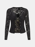 Lace Cami Top & Cardigan Two-Piece Set