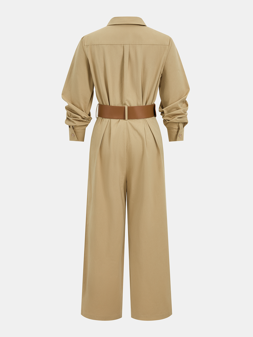Belted Utility Shirt Jumpsuit