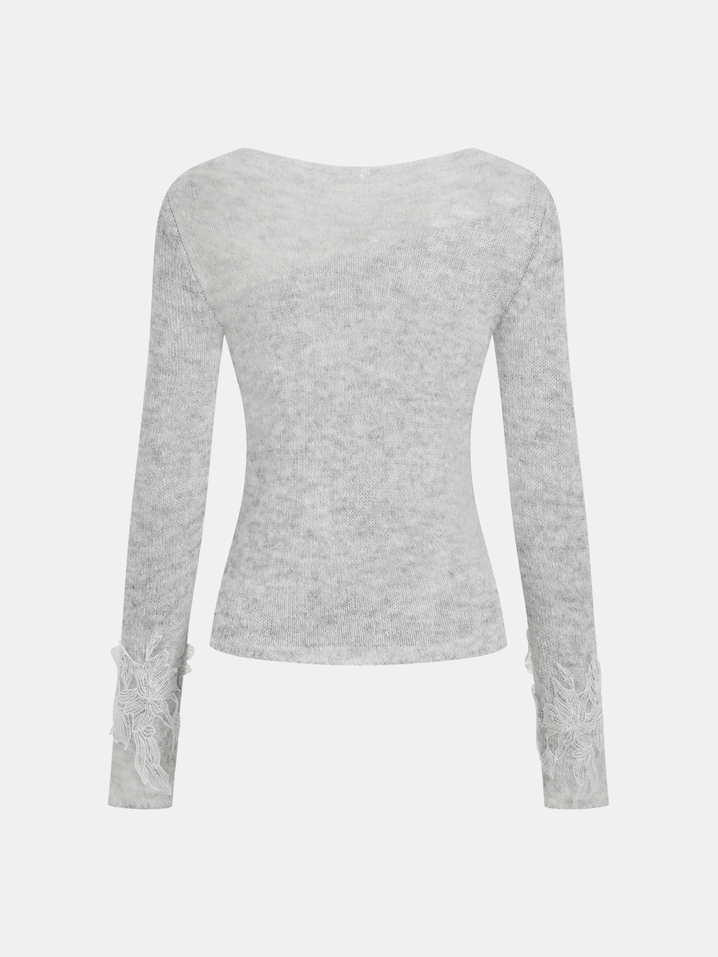 Floral Embroidery Wool-Blend Knit Top