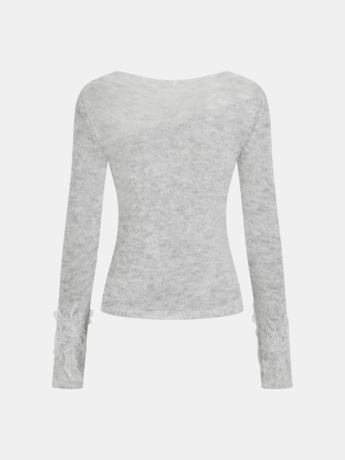 Floral Embroidery Wool-Blend Knit Top