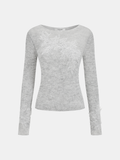 Floral Embroidery Wool-Blend Knit Top