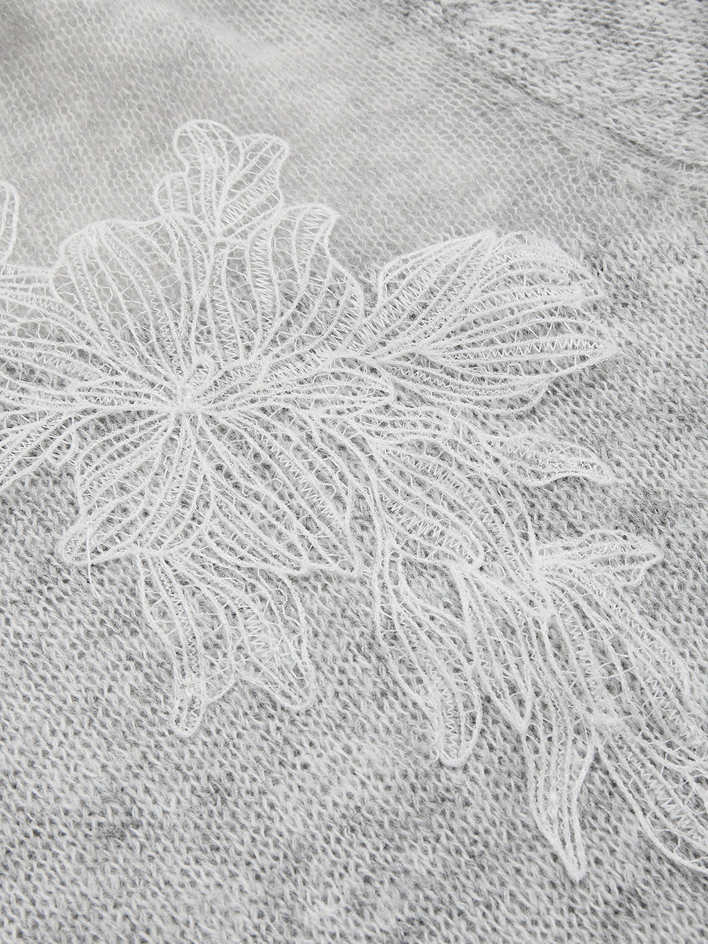 Floral Embroidery Wool-Blend Knit Top