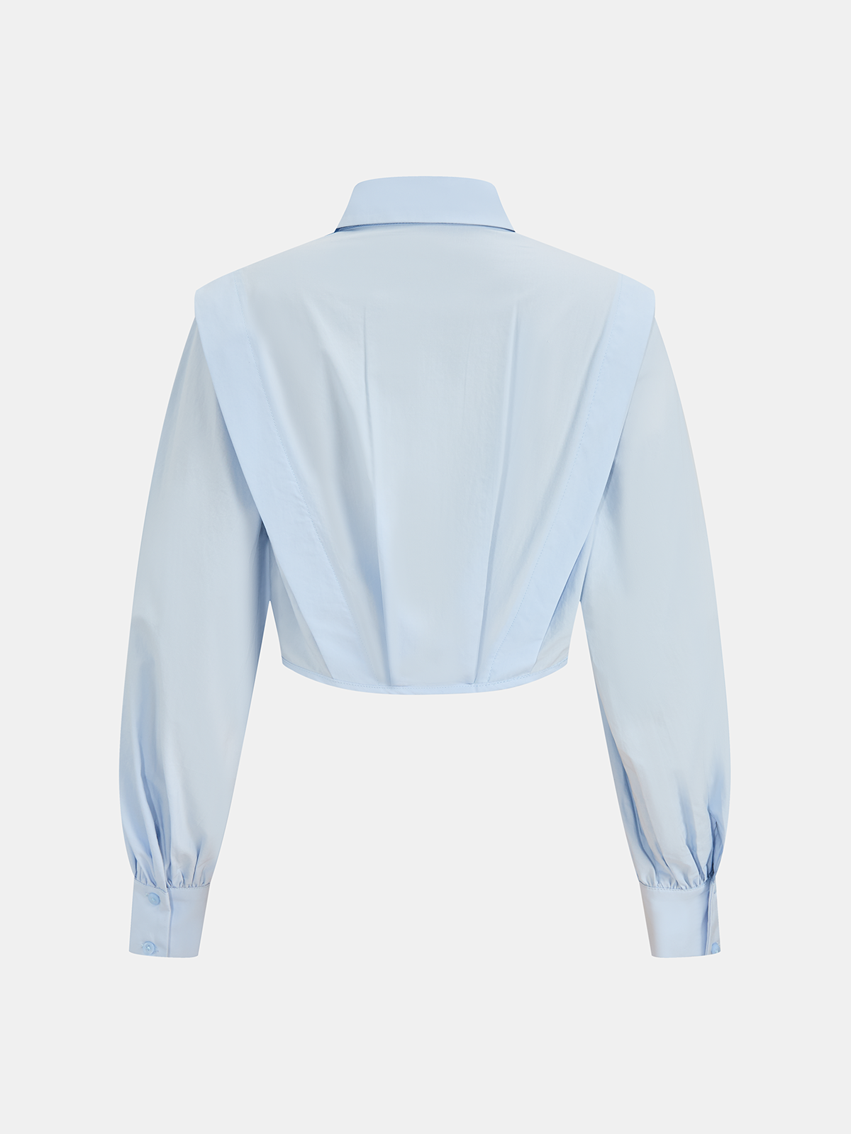 Wide-Shoulder Cropped Shirt