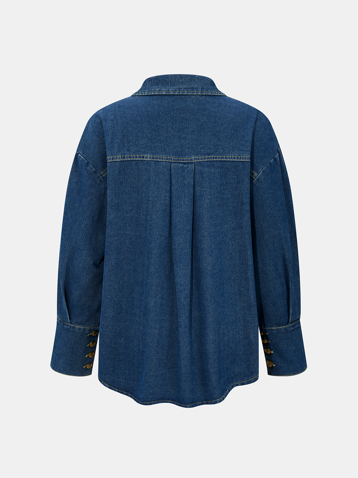 Denim Shirt & Asymmetric Skort Set