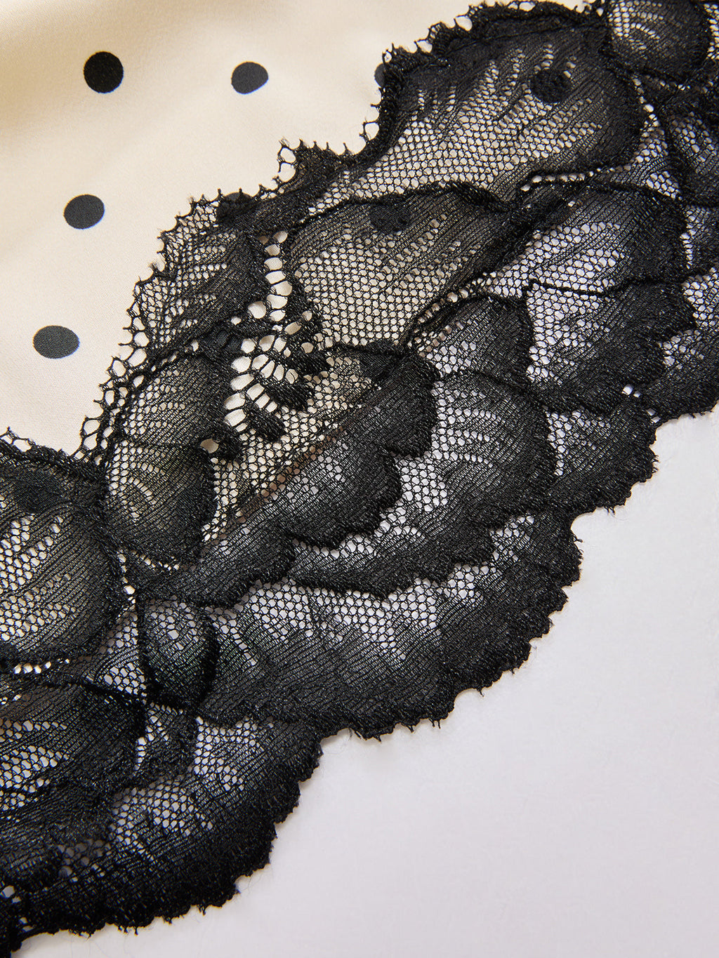 Polka Dot Lace-Trim Mini Skirt