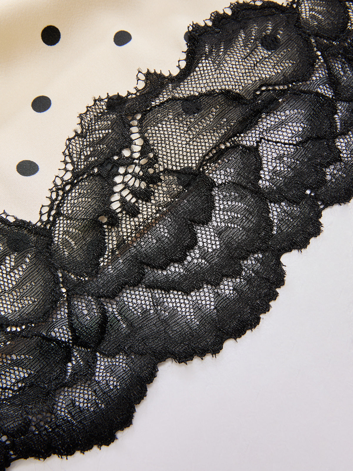 Polka Dot Lace-Trim Mini Skirt