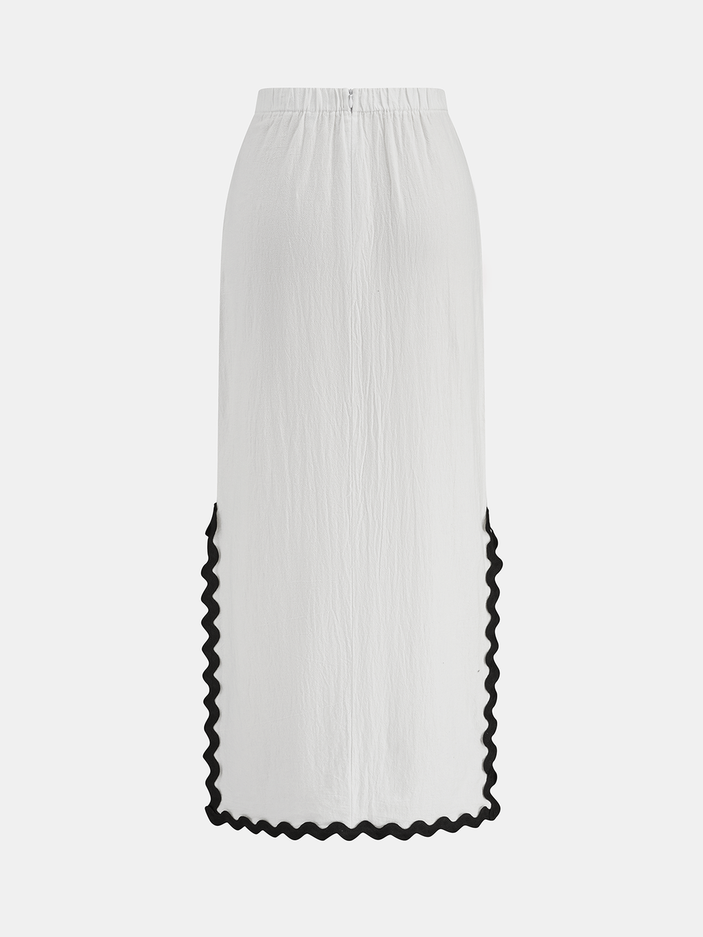Contrast Wave Trim Vest & Maxi Skirt Set