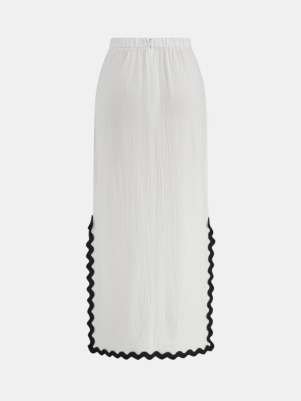 Contrast Wave Trim Vest & Maxi Skirt Set