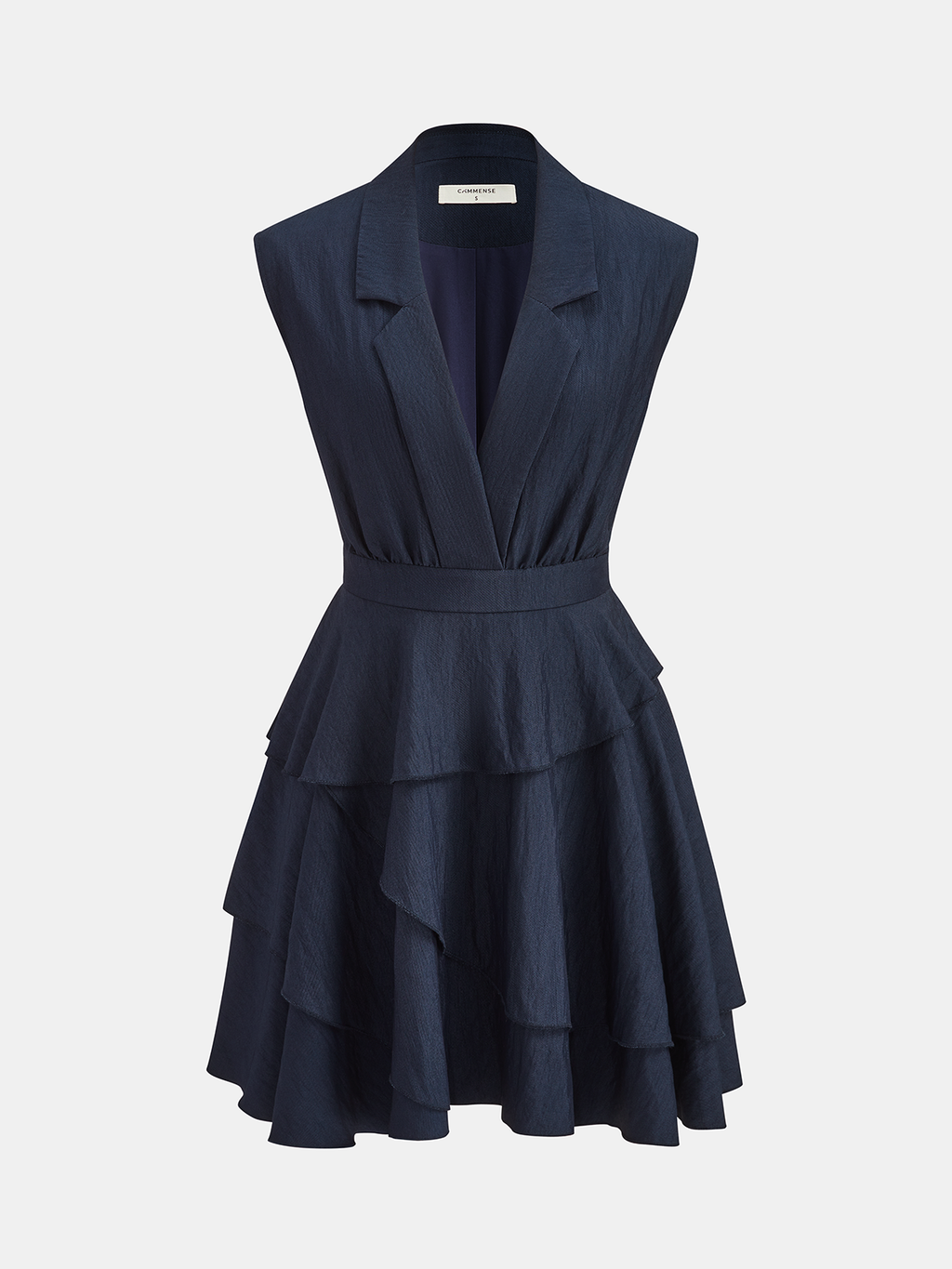 Tiered Ruffle Sleeveless Blazer Dress