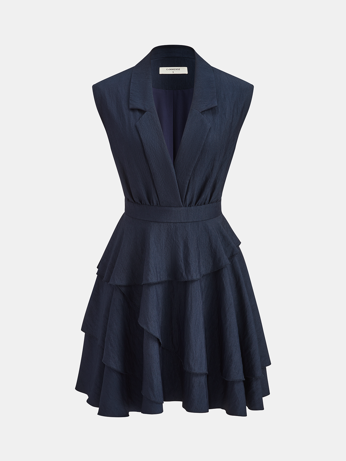 Tiered Ruffle Sleeveless Blazer Dress